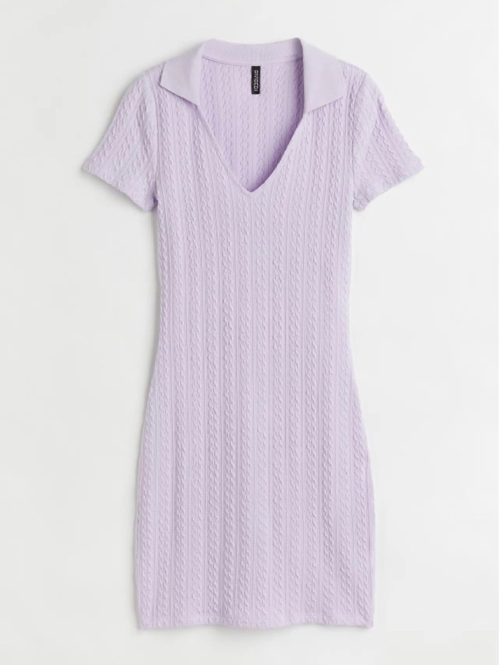 H&M Lilac Cable Knit Polo Dress Size Small